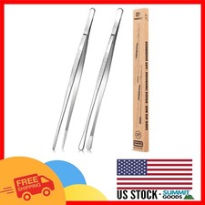 12-Inch Stainless Steel Kitchen Tweezers - Perfect for BBQ and Precision Serving