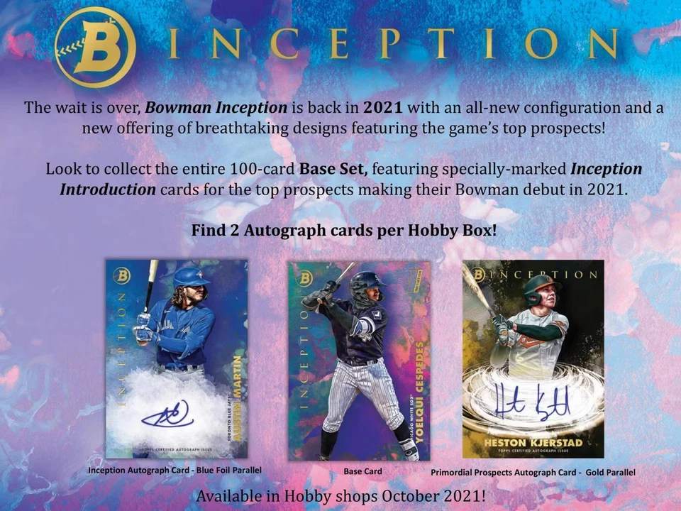 2021 Bowman Inception Baseball Factory Sealed Hobby Box - Image 3 of 4