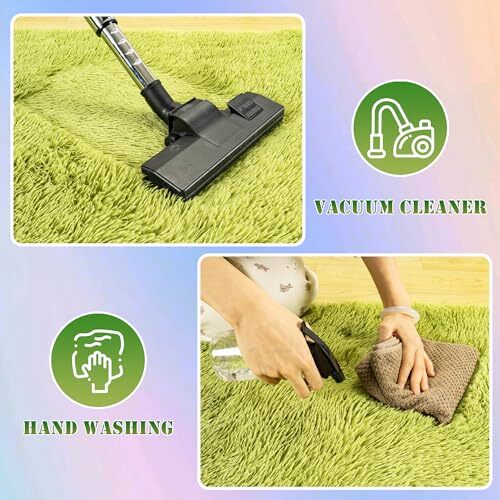 8x10 Large Area Rugs for Living Room, Ultra Fluffy Shag Rug for 8x10 Feet Green - Picture 6 of 6