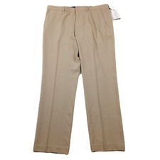Perry Ellis Slim-Fit Golf Pants Mens 36x30 Aluminum Tan Performance