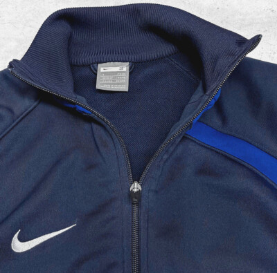 Nike Full Zip Ribbed knit Mock Neck Pockets Polyester Track Jacket
