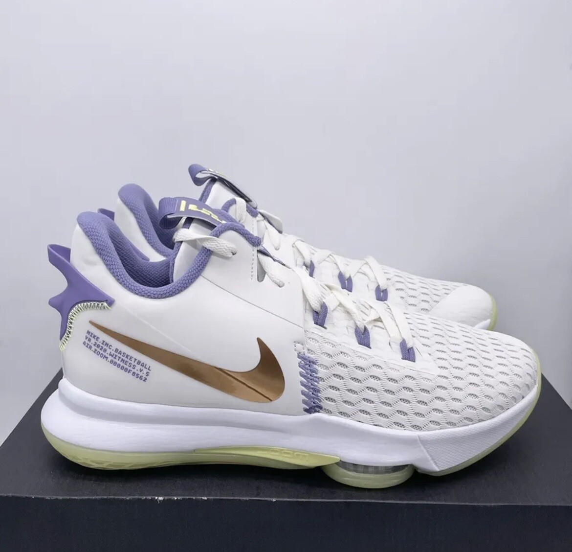 NEW Nike Lebron Witness 5 Shoes Lakers White Purple CQ9380  display picture 3
