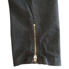 Cache Denim Pant Stretch Ankle Zipper Rhinestone Button Straight Leg New 98 NWT