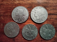 Austria 1974-95 Five & Ten Schilling (5 Coins) Copper-Nickel