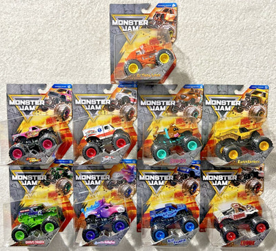 MONSTER JAM SERIES 43 COMPLETE SET OF 9 INCLUDES CHASE TRUCK **NEW**