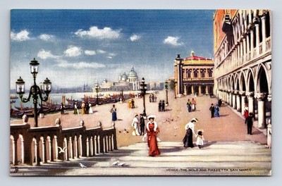 The Molo & Piazzetta San Marco Promenade Venice Italy Tuck's Oilette Postcard