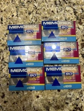 6 NEW SEALED MEMOREX dBS 90 Normal Bias Position I 120 EQ Blank Audio Cassettes