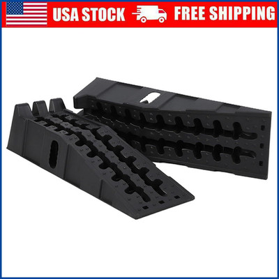 2PCS 5 Ton Heavy Duty Portable Car Ramps for Oil Changes High Lift Service Ramp