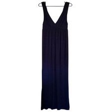 J Crew Maxi Dress SMALL Navy Blue Tank Top Empire Waist Nautical Coastal