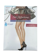 Hanes Pantyhose Silk Reflections Control Top Sandalfoot Size CD Silky Sheer