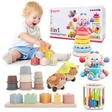 Baby Toys 6 to 18 Months, 8 in 1 Montessori Toy Set, Educational Learning Toy...