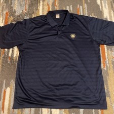 Vintage Adidas Notre Dame Polo Shirt Mens Fighting Irish Stripe 2XL