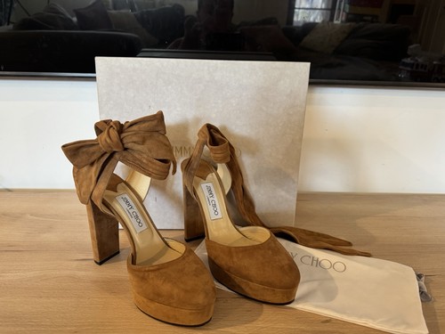 Jimmy Choo Brown Suede Platform Heels