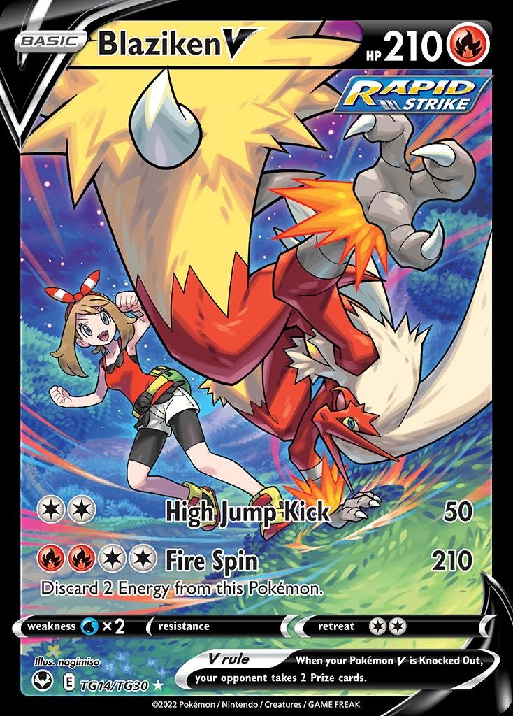 Pokemon Blaziken V (TG14/30) Silver Tempest Trainer Gallery LP HOLO