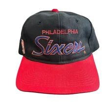 VTG 90s Sports Specialties Philadelphia 76ers Sixers Script Snapback Hat Youngan