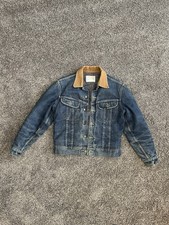 True Vintage 1970s Lee Storm Rider Blanket Lined Denim Jacket Mens Sz S Womens M