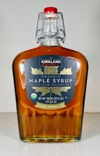Kirkland Organic Maple Syrup US GRADE A PURE, 25 fl oz, Glass Cork Bottle, 2027