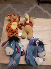 Disney Mouseketoys Mini Bean Bag Plush - Lot of 4 - Tigger, Eeyore And Pooh