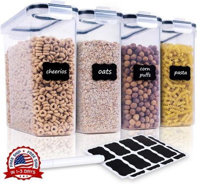 Juego de 4 recipientes herméticos grandes para almacenar alimentos (135,2 oz)