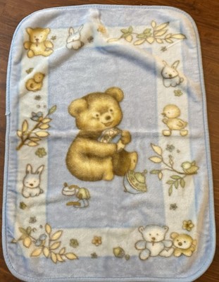 Playkids USA INC Light Blue Mink Baby Blanket Teddy Bear 80x110
