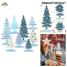 16 Christmas Tree Table Centerpieces - 8 Styles, Buffalo Plaid  Snowflake
