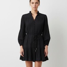 Zimmermann Swiss Dot Dress Size 2 / 12 AU / 8 US Mini Cotton Black Embroidered