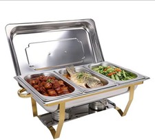 Chafing Dish Buffet Set, Stainless Steel Catering Food Warmers, Food Pan Set New