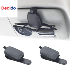 Sunglass Holder for Car, Magnetic Leather Sunglasses Holder and Ticket Card Clip