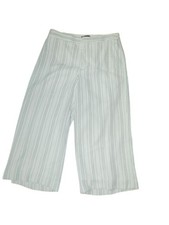 Banana Republic Size 12 Lined Wide Leg Flowy Navy Off White Crop Dress Pants NEW