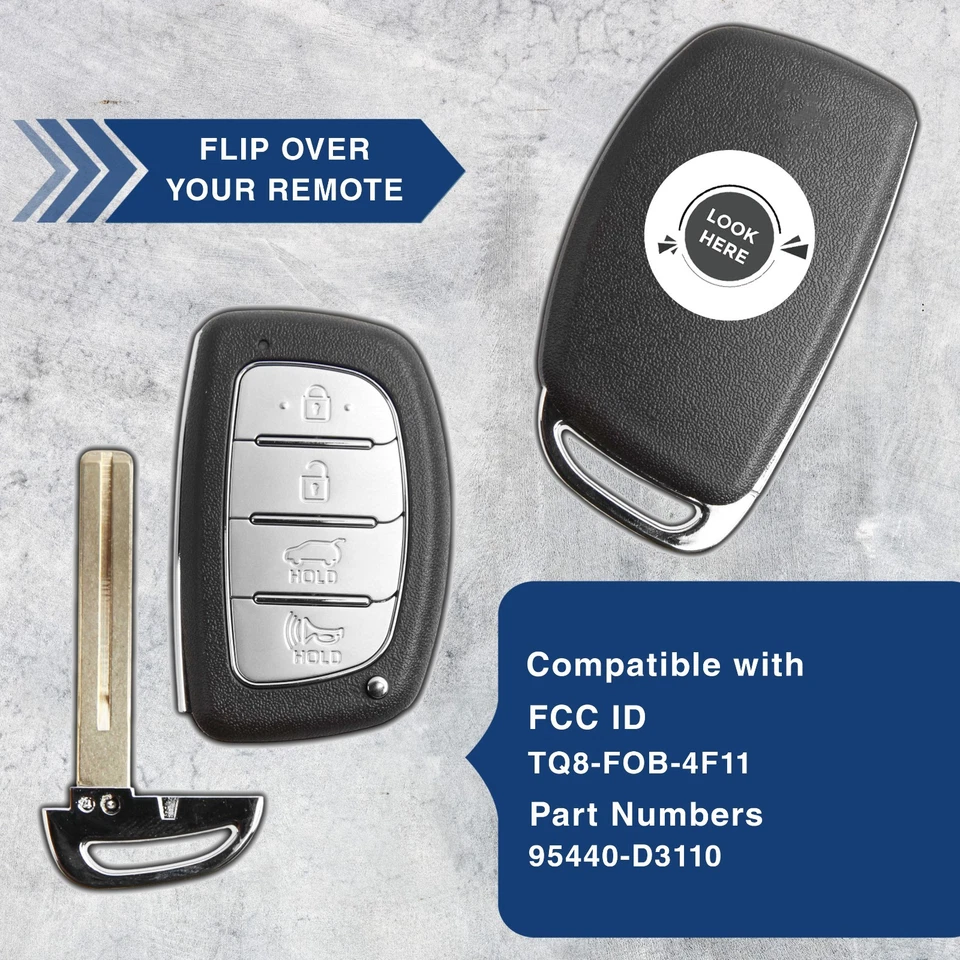 2 Key Fob Remote for 2018-2019 Hyundai Tucson (TQ8-FOB-4F11, 95440-D3110) Foto 4 de 4