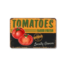 Farm Fresh Tomatoes Sign Vine Ripe Delicious Durable Perfect for Gardens