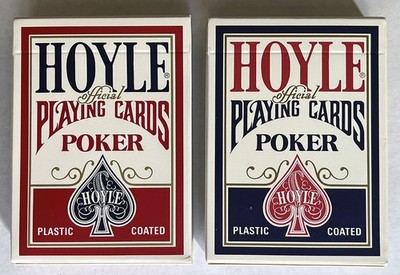 Vintage Set Red & Blue HOYLE No. 1201 Poker Nevada Playing Cards New Sealed