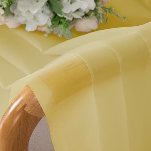Sheer Curtains 90 inches Long 2 Panels, Light 42"W x 90"L (Pack of 2) Yellow - Bild 5 von 7