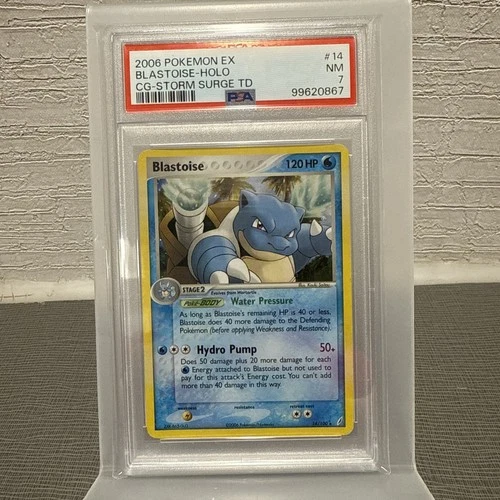 Pokémon TCG Blastoise EX Crystal Guardians 14/100 Regular Rare PSA 7 Holo