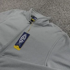 NEW AFTCO Jacket Mens S Gray Full Zip AFTECH Performance Fishing Fleece Outdoor