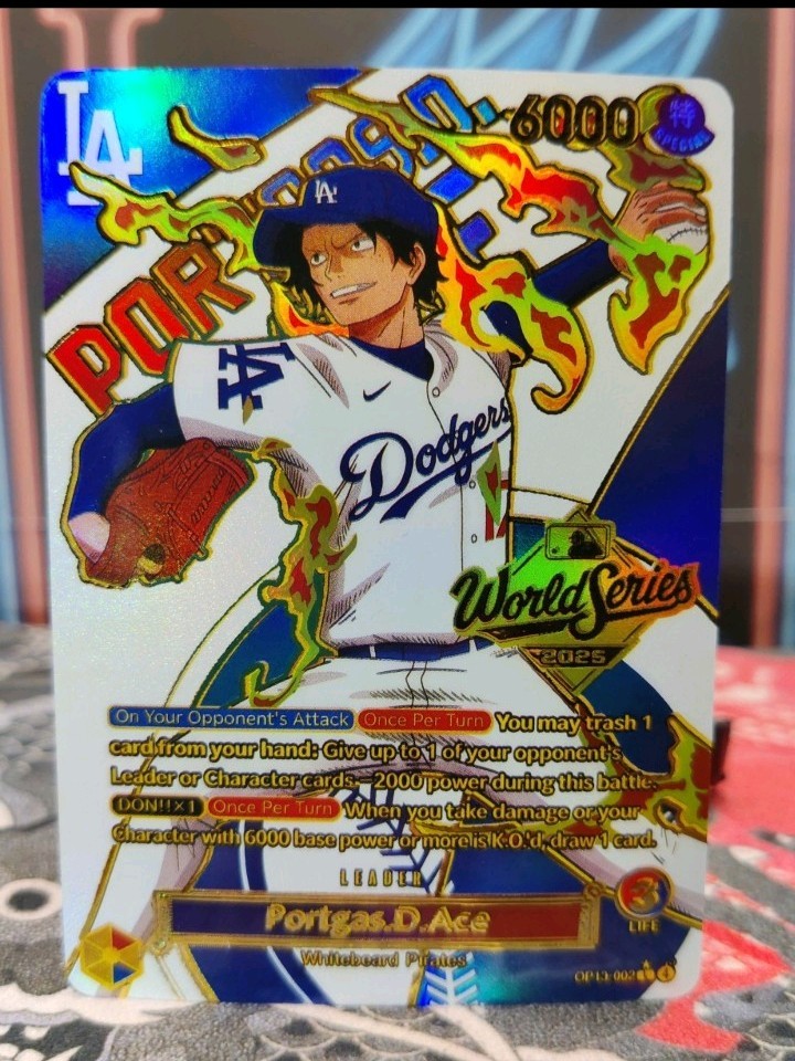 One Piece Portgas D. Ace Special Doujin Kawaii Holo ACG Art Card