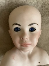 Beautiful Porcelain Doll Head Mandy/Breastplate 1992 That Needs Eyes Glued In