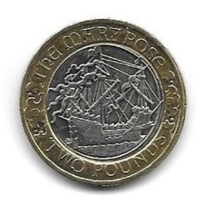 [2133] 2011 UK Mary Rose £2 Two Pound Bi-metallic Coin KM#1199
