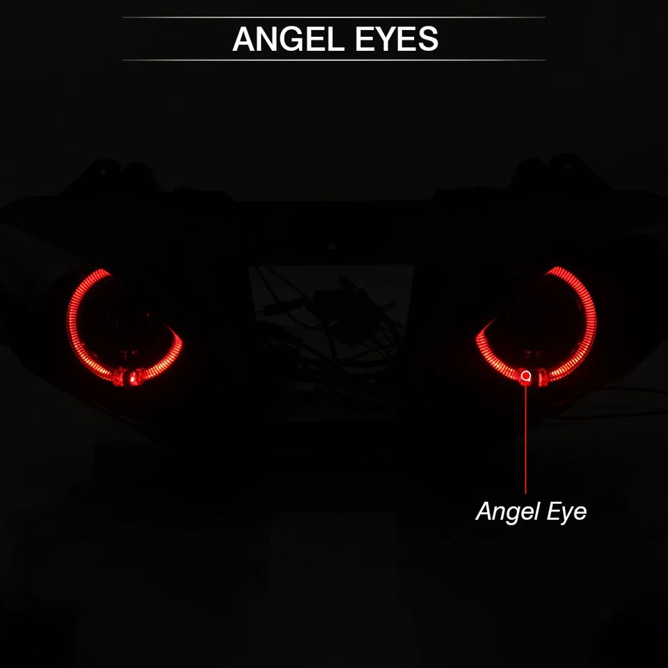 Headlight Assembly Red Angel Eye HID Projector Kit For Yamaha YZF R6 2008-2015 - Image 2 of 4