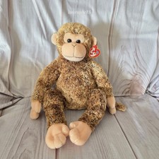TY Beanie Buddy Bonsai Monkey Brown Plush Stuffed Toy TySilk 16 Inch 2003