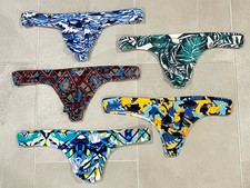 Lot 5 Mens XL Swim Thong Bikini Briefs Sexy Cheeky 34 Waist