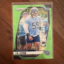 2024 Panini Prizm - Rookies J.C. Latham #334 Neon Green Pulsar Prizm (RC)