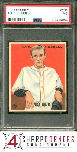 1933 GOUDEY #234 CARL HUBBELL RC HOF PSA 3