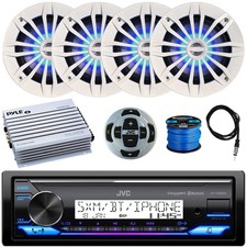 JVC KD-X38MBS Receiver,Remote, 4x 6.5" 180W Blue LED Speaker, Amp, Antenna, Wire