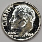 1964 Gem Proof 1964 90% Silver Roosevelt Dime