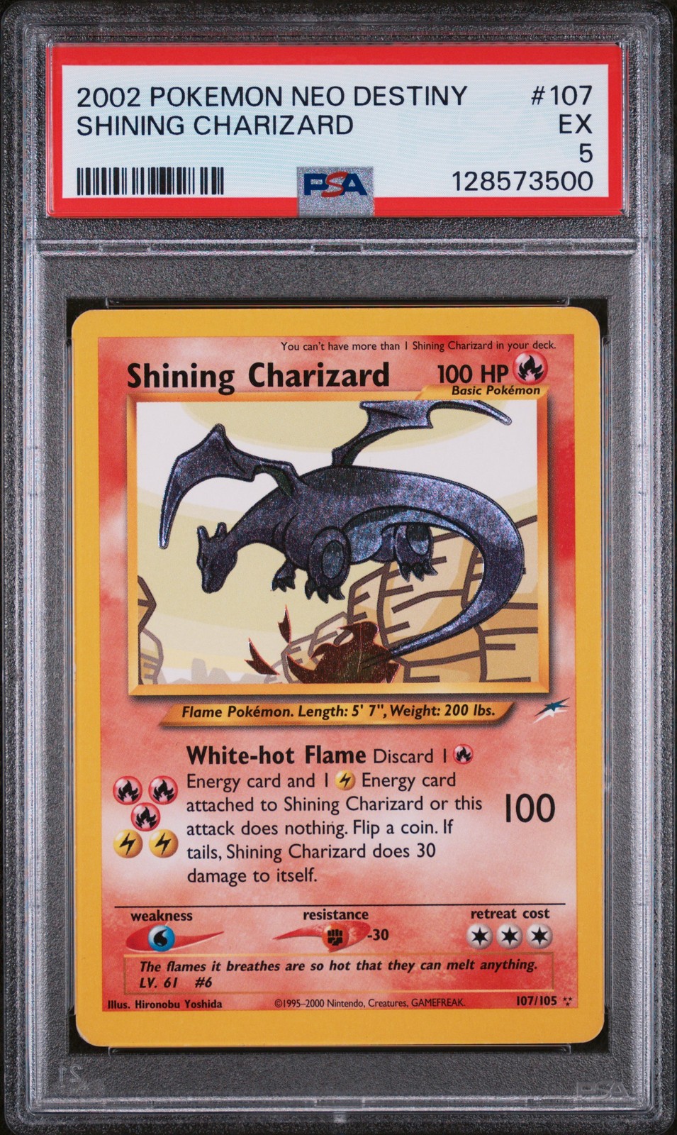 Pokemon Shining Charizard Neo Destiny Unlimited 107/105 PSA 5