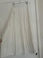 BNWT Primark Gypsy Maxi Long Skirt Large 100% Cotton Tiered Elasticated White