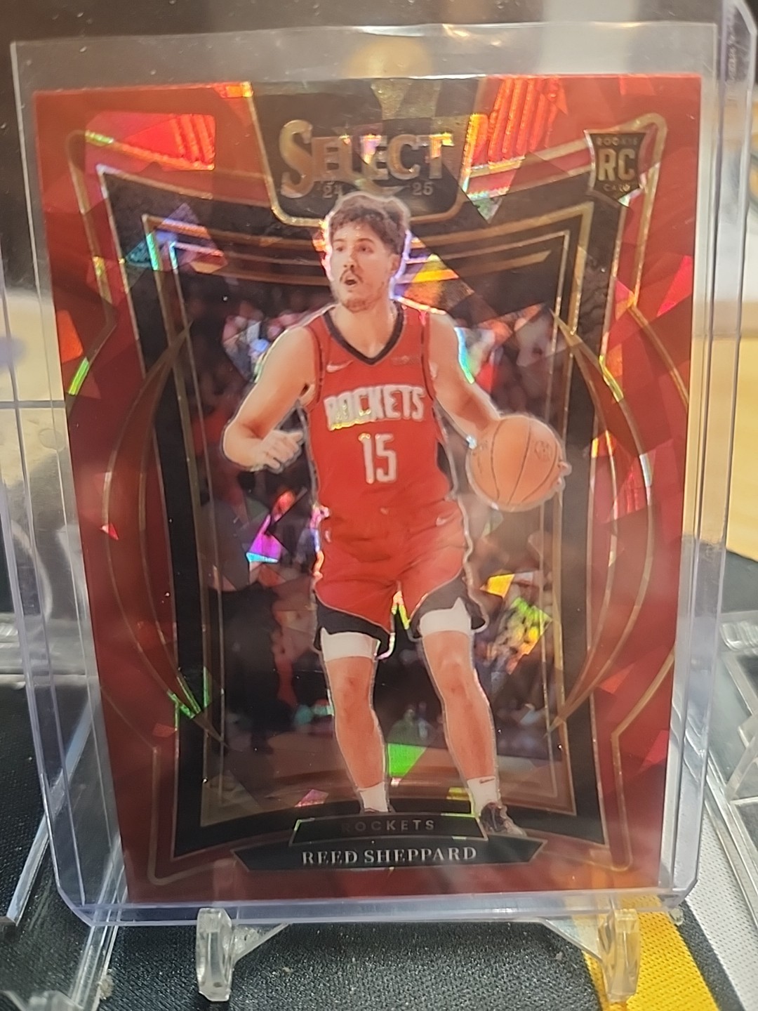 2024-25 SELECT REED SHEPPARD #68 CONCOURSE RED CRACKED ICE RC ROCKETS