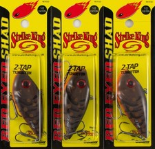 (LOT OF 3) STRIKE KING RED EYE SHAD TUNGSTEN 2-TAP 1/2 OZ  Brown Craw.