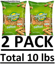 2 PACK - Hampton Farms Salted In-Shell Peanuts - 5 Lbs Total 10 Lbs